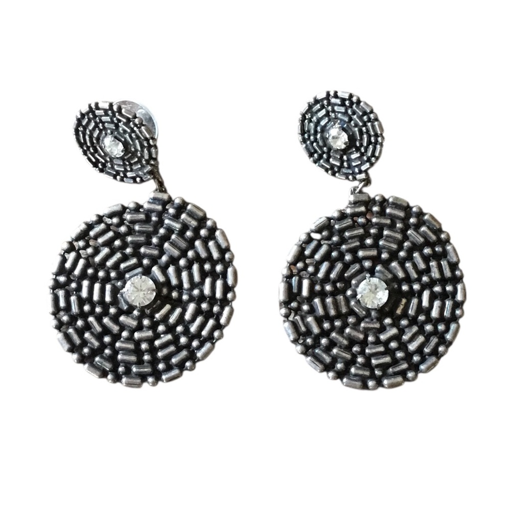 Dannijo Round Statement Earrings Missing Back - image 1